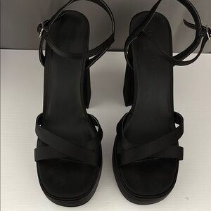 Princess Polly Black Strappy Platform Women's Heels